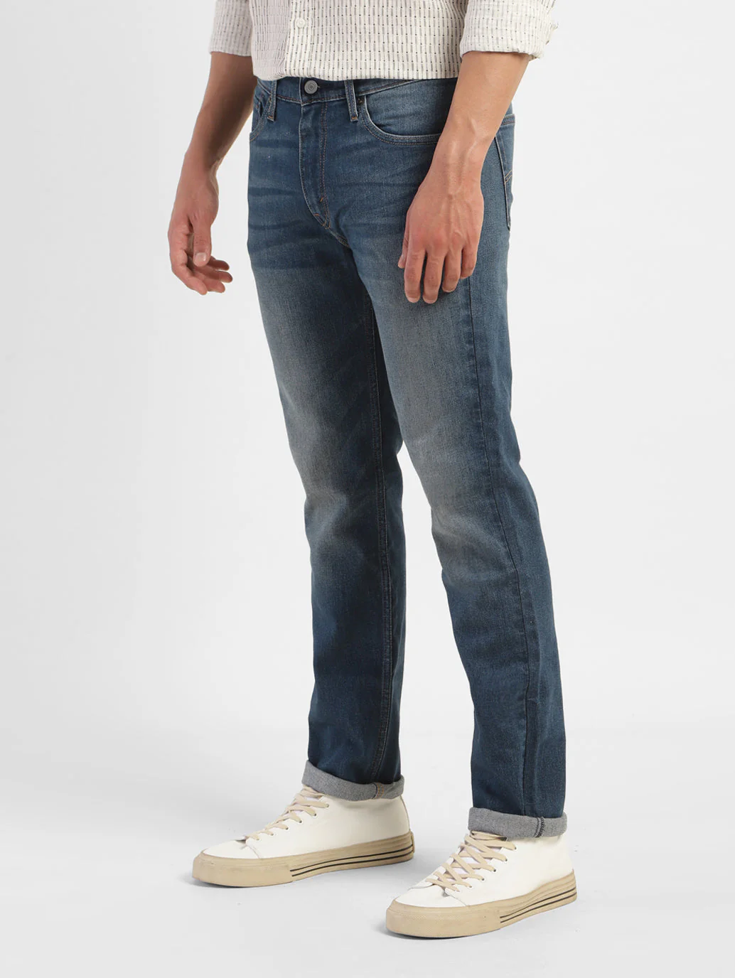 Men's 511 Blue Slim Fit Mid Rise Jeans - Image 5