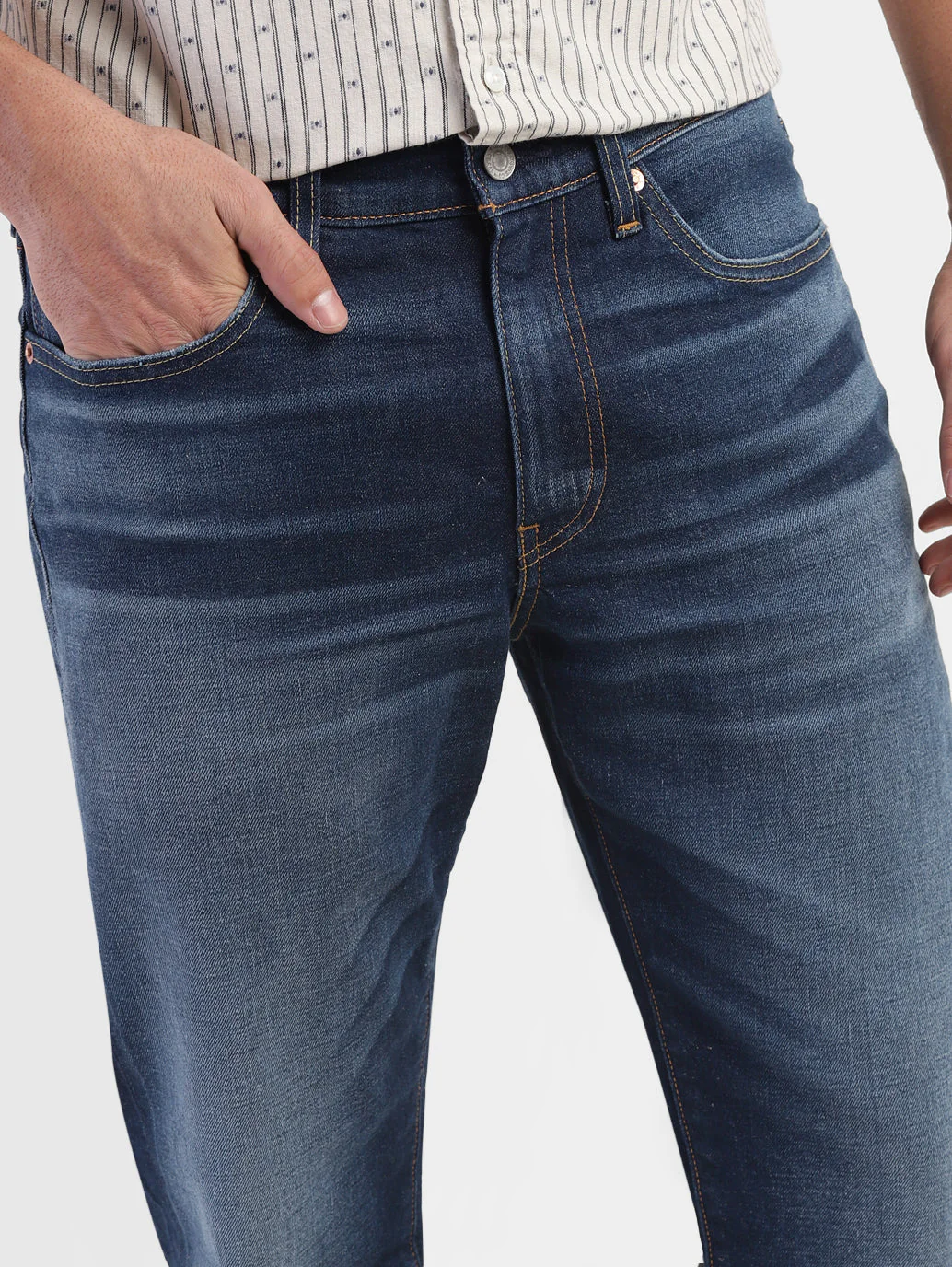 Men's 511 Blue Slim Fit Mid Rise Jeans - Image 7