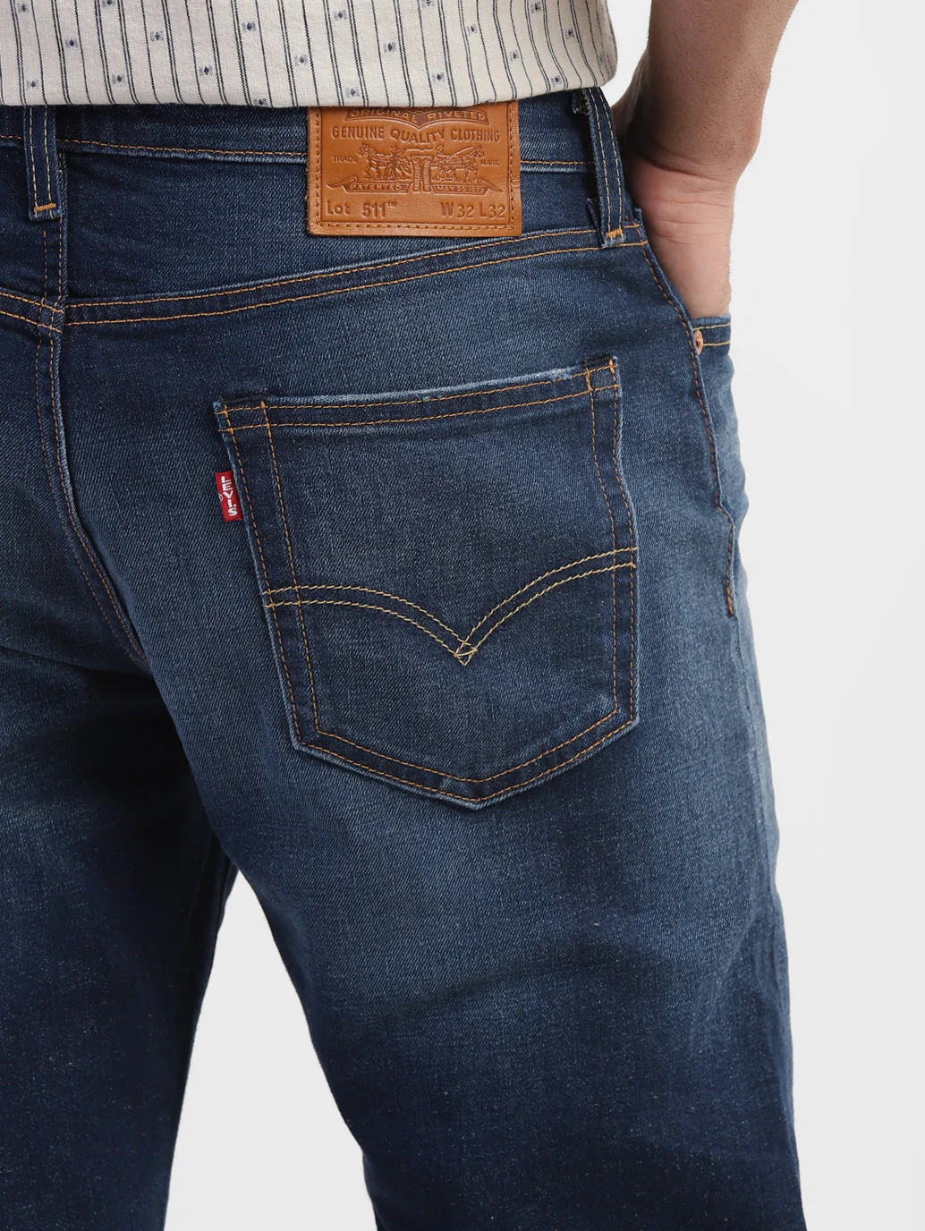 Men's 511 Blue Slim Fit Mid Rise Jeans - Image 8