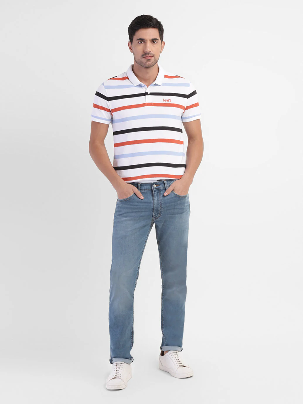 Men's 511 Blue Slim Fit Mid Rise Jeans - Image 6
