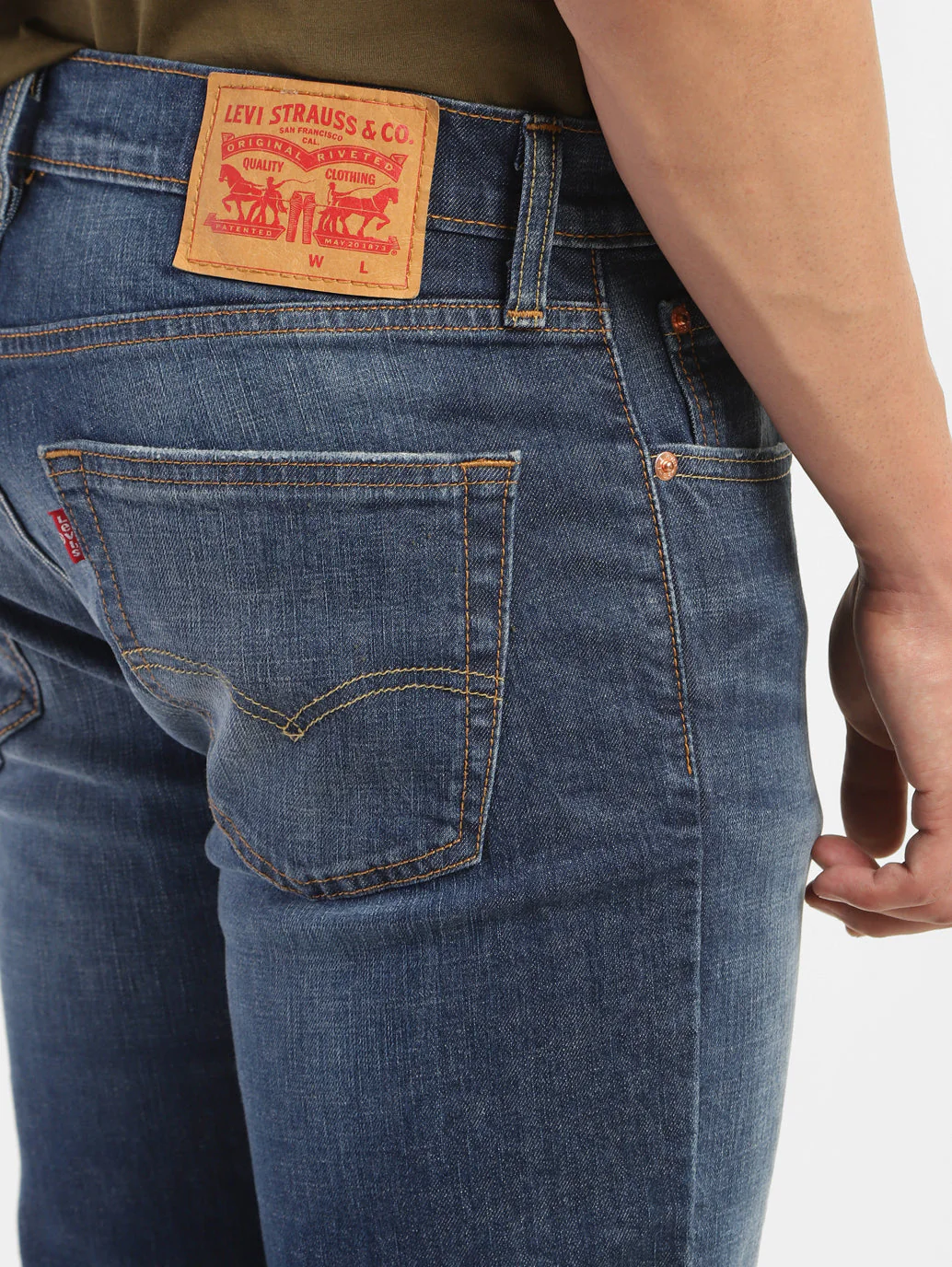 Men's 511 Blue Slim Fit Mid Rise Jeans - Image 8