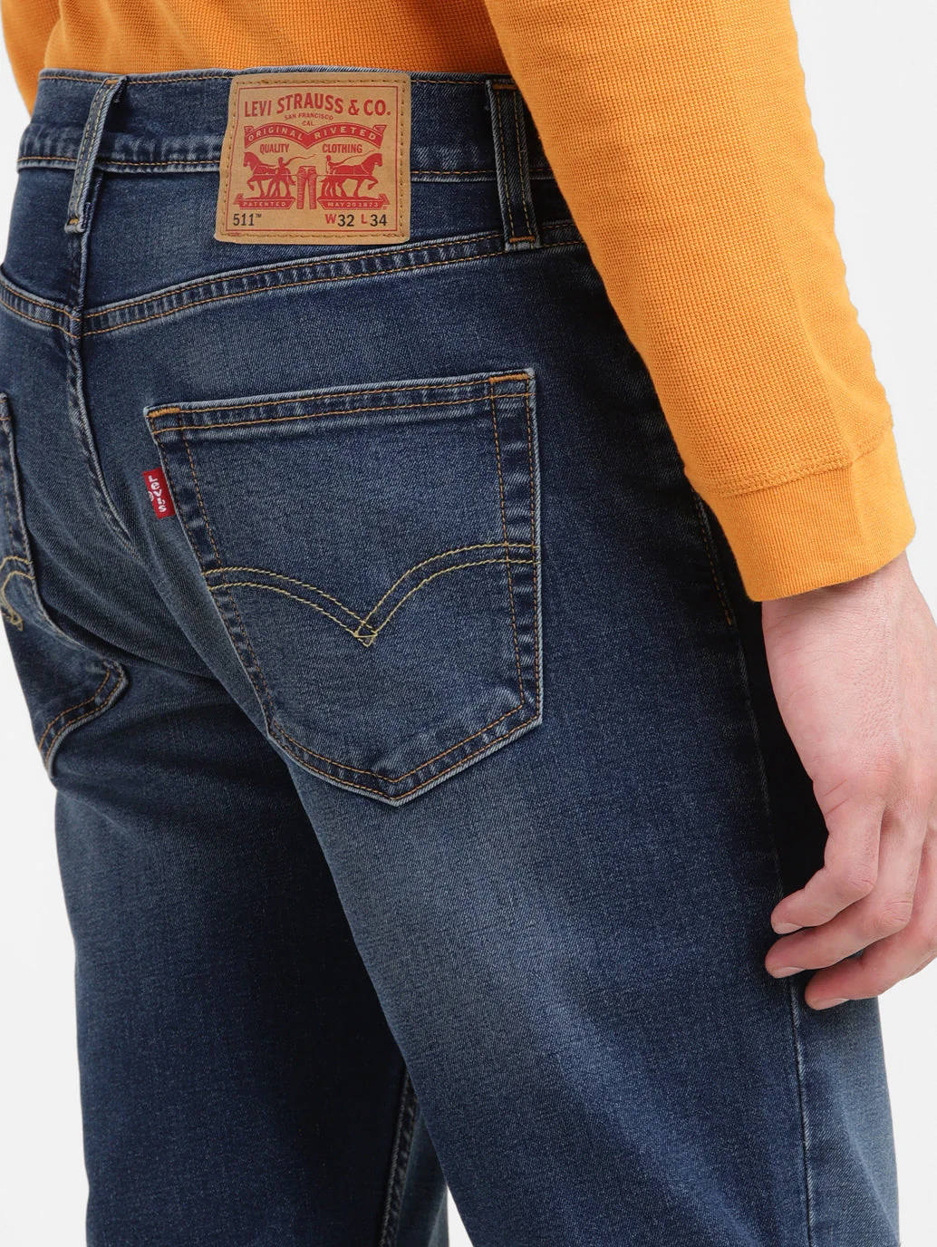 Men's 511 Indigo Slim Fit Mid Rise Jeans - Image 6