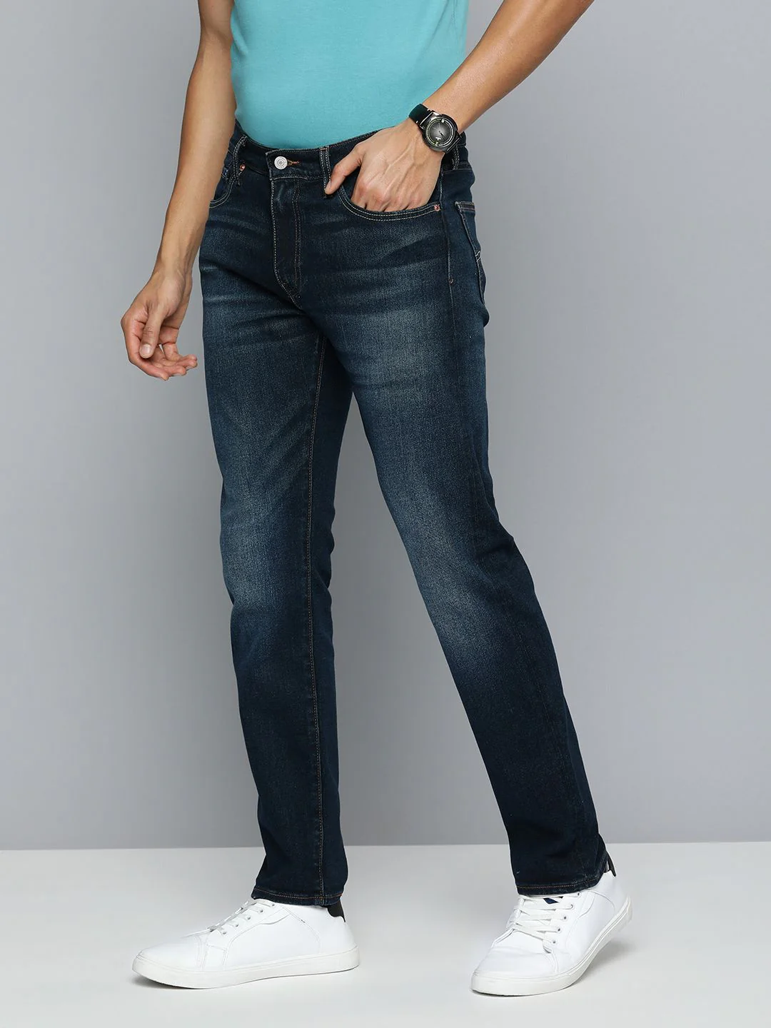 Men's 511 Blue Slim Fit Mid Rise Jeans - Image 2