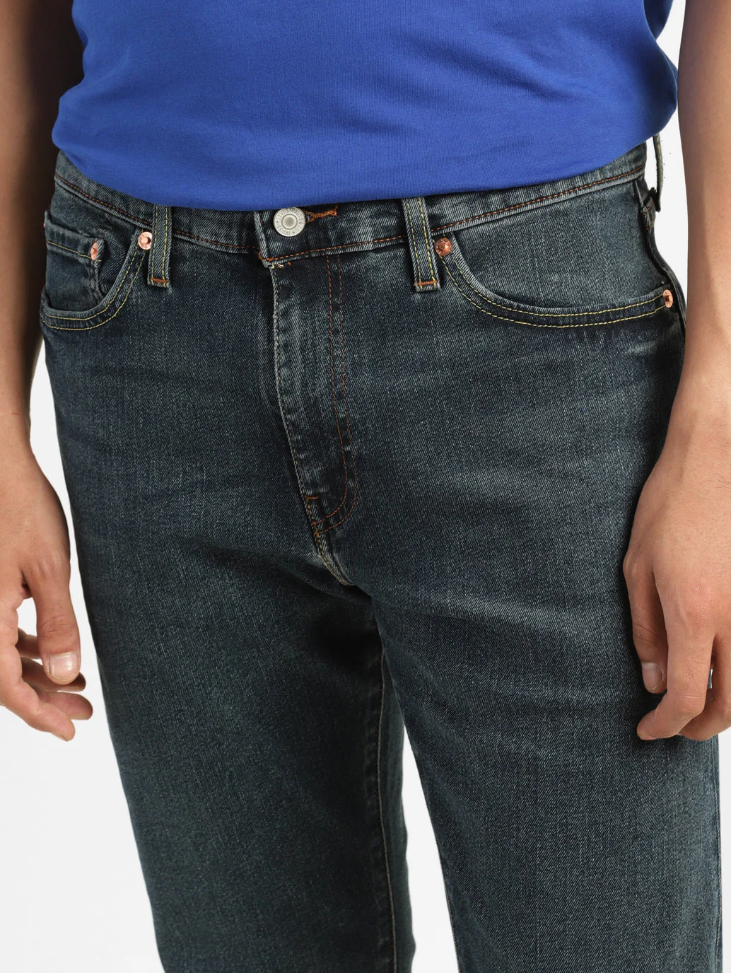 Men's 511 Blue Slim Fit Mid Rise Jeans - Image 6