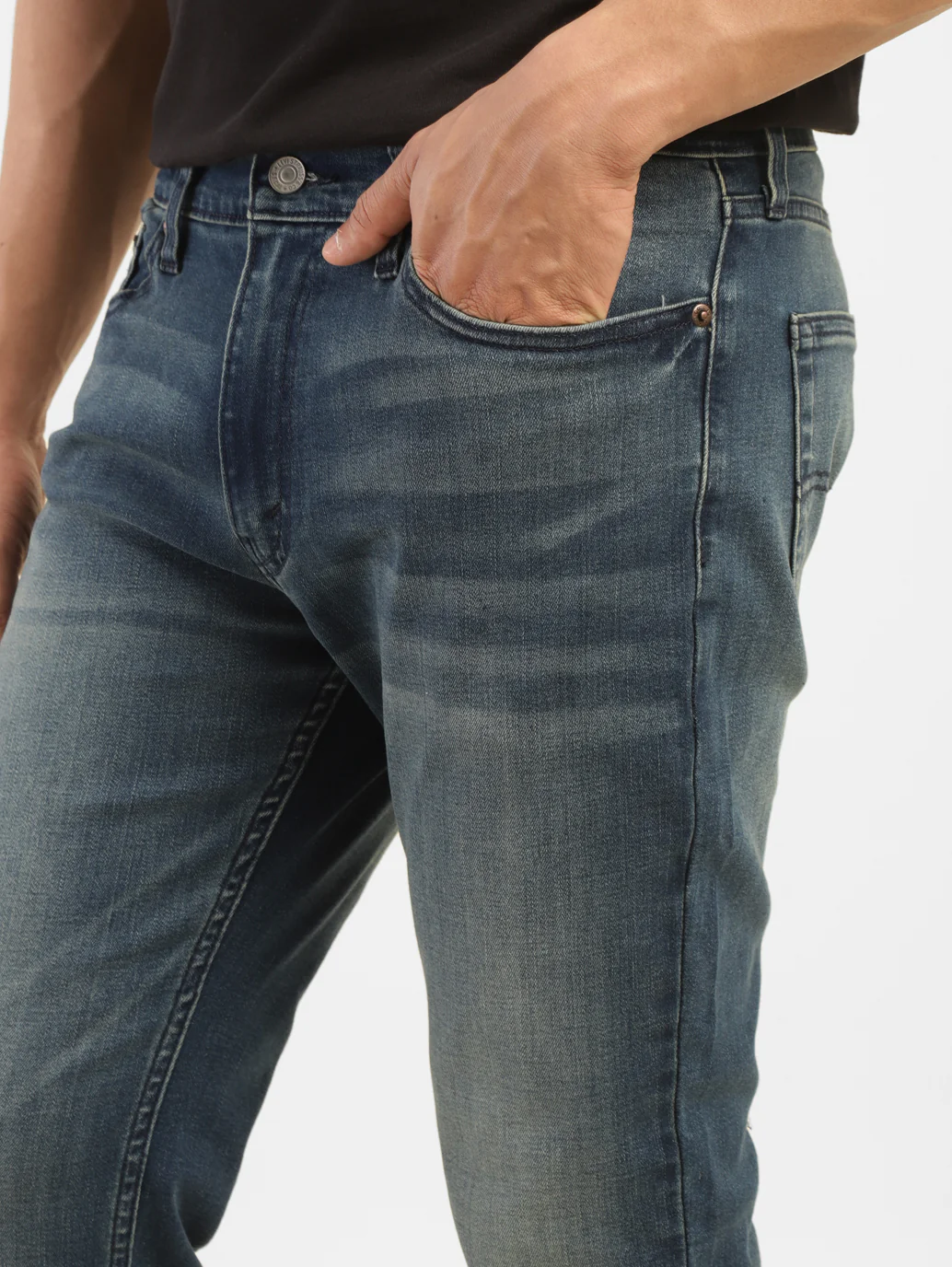 Men's 511 Blue Slim Fit Mid Rise Jeans - Image 6