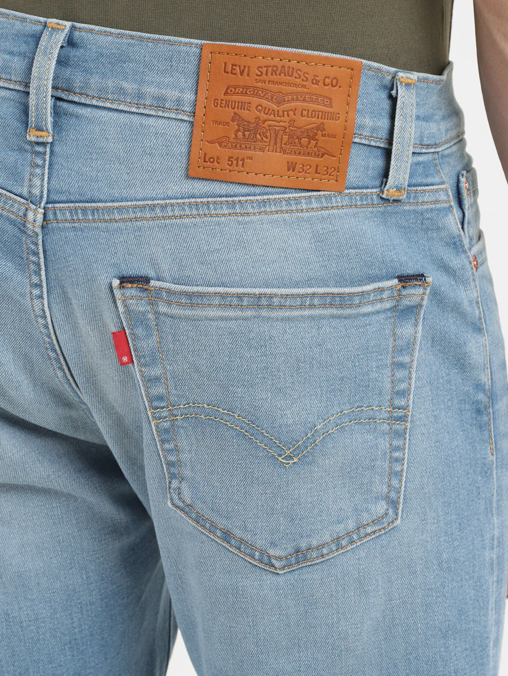 Men's 511 Blue Slim Fit Mid Rise Jeans - Image 6