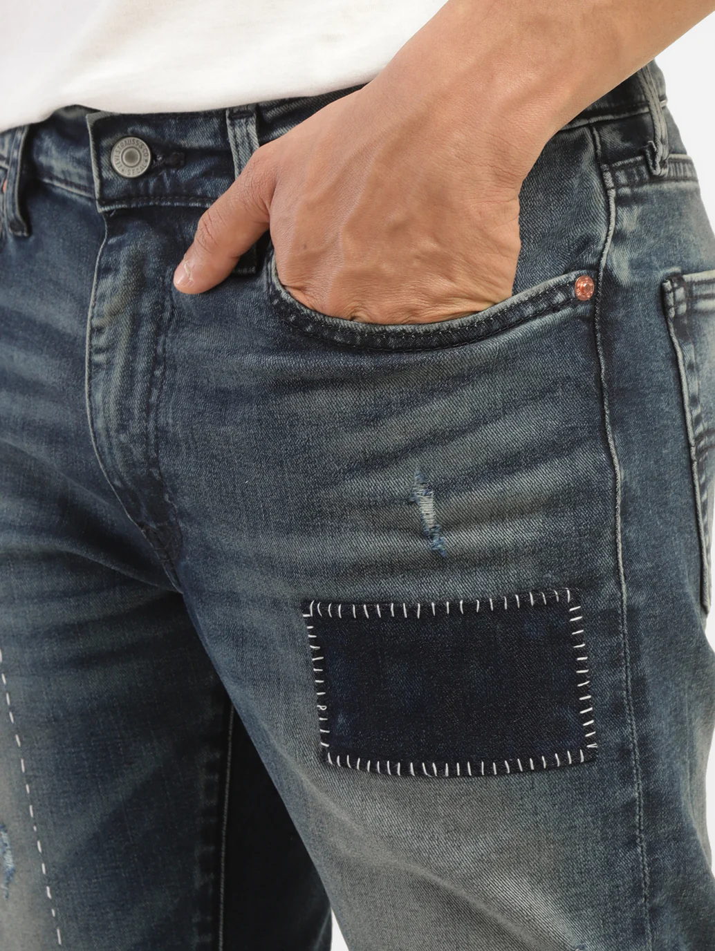 Men's 511 Blue Slim Fit Mid Rise Jeans - Image 5