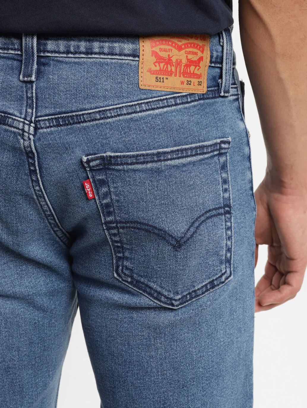 Men's 511 Blue Slim Fit Mid Rise Jeans - Image 9