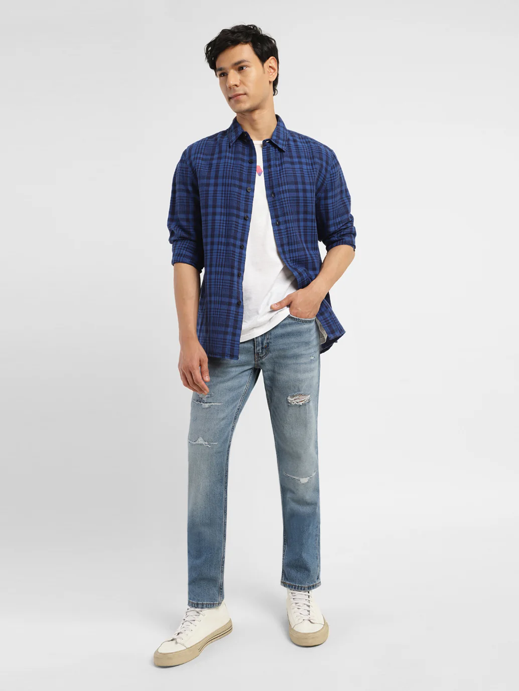 Men's 511 Blue Slim Fit Mid Rise Jeans - Image 3