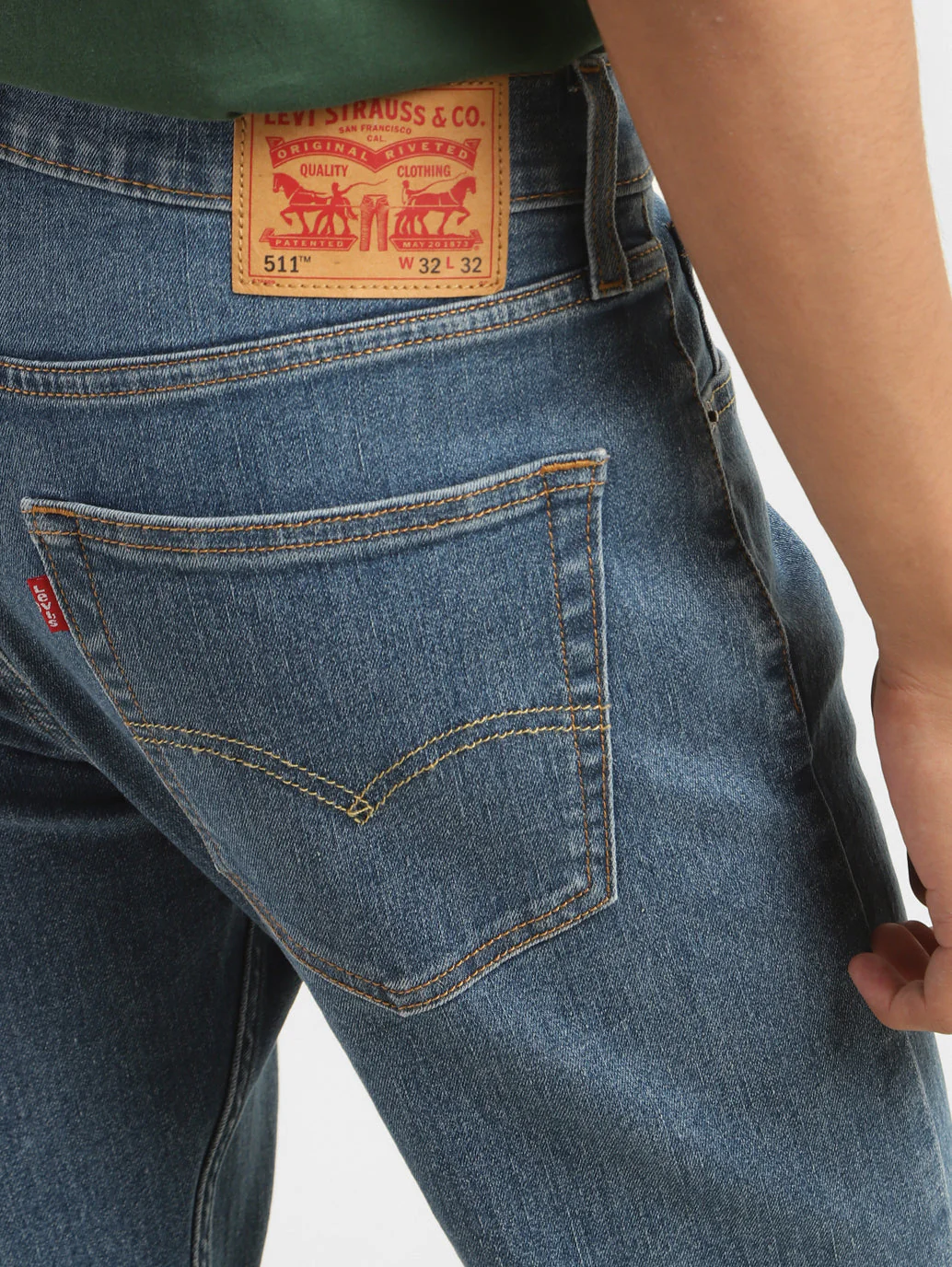 Men's 511 Blue Slim Fit Mid Rise Jeans - Image 7