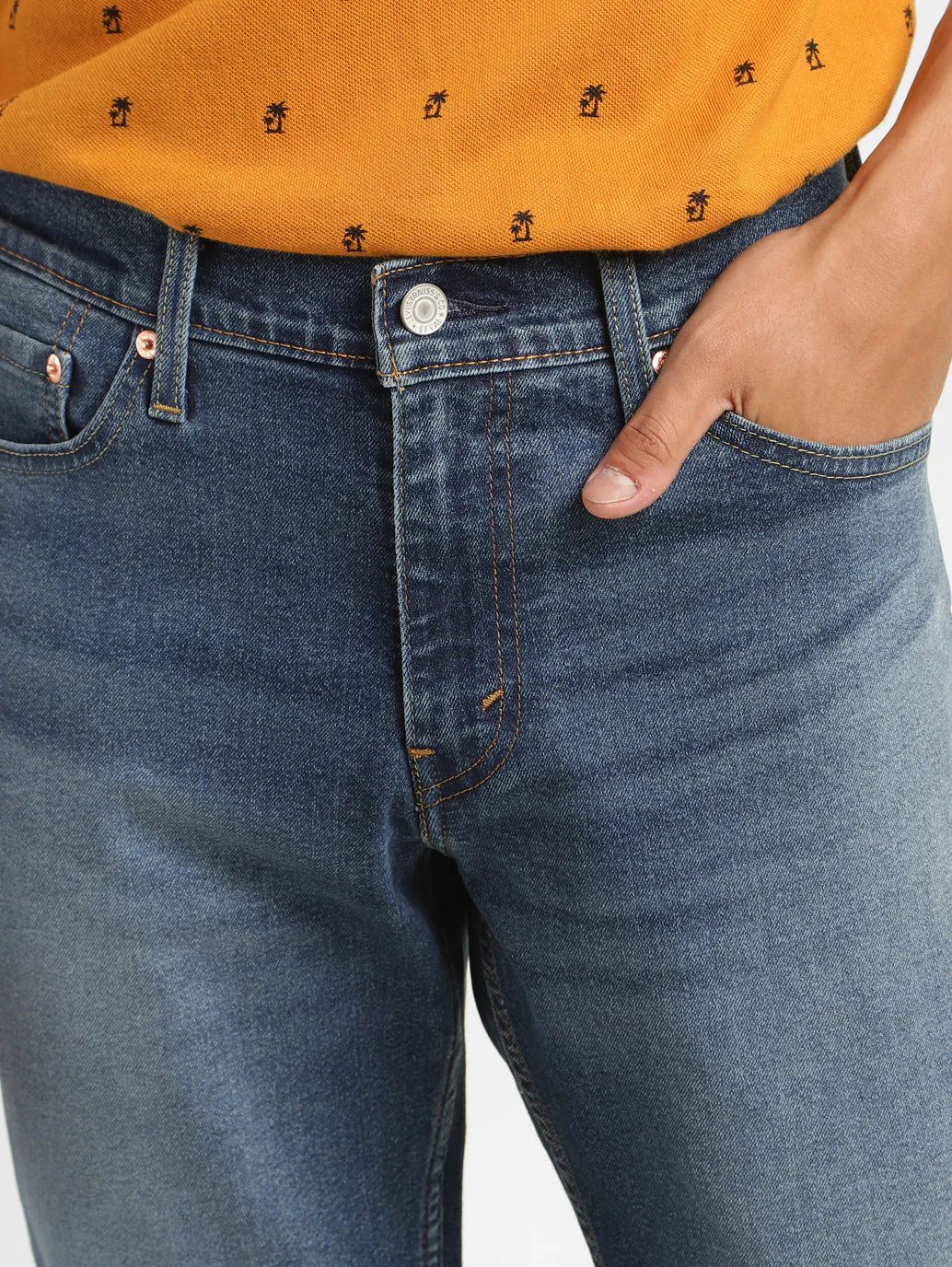 Men's 511 Blue Slim Fit Mid Rise Jeans - Image 6