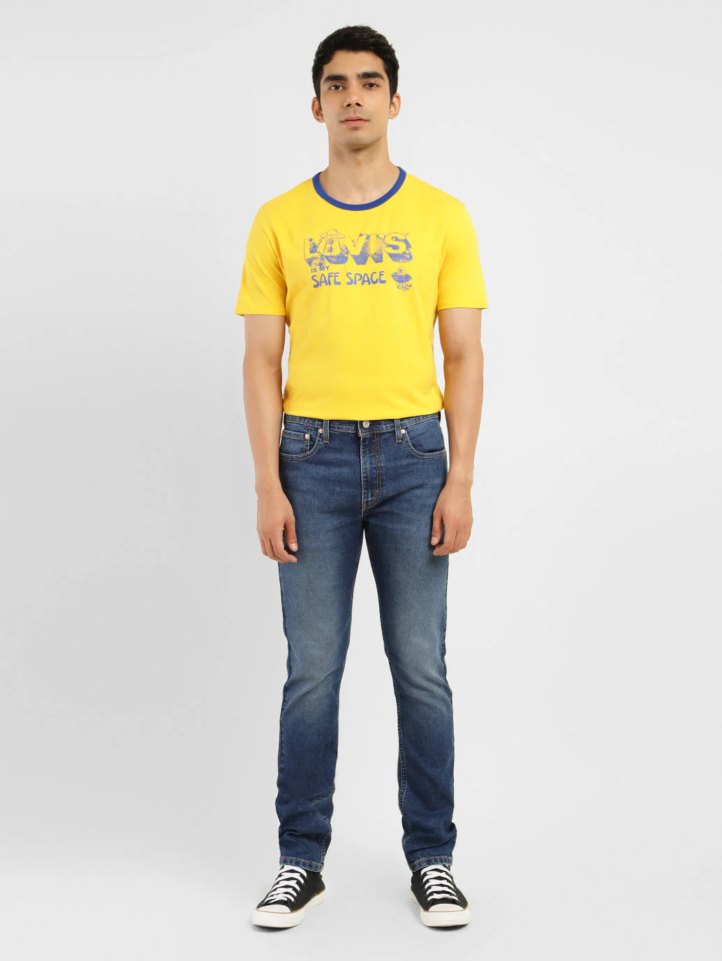 Men's 511 Blue Slim Fit Mid Rise Jeans - Image 8