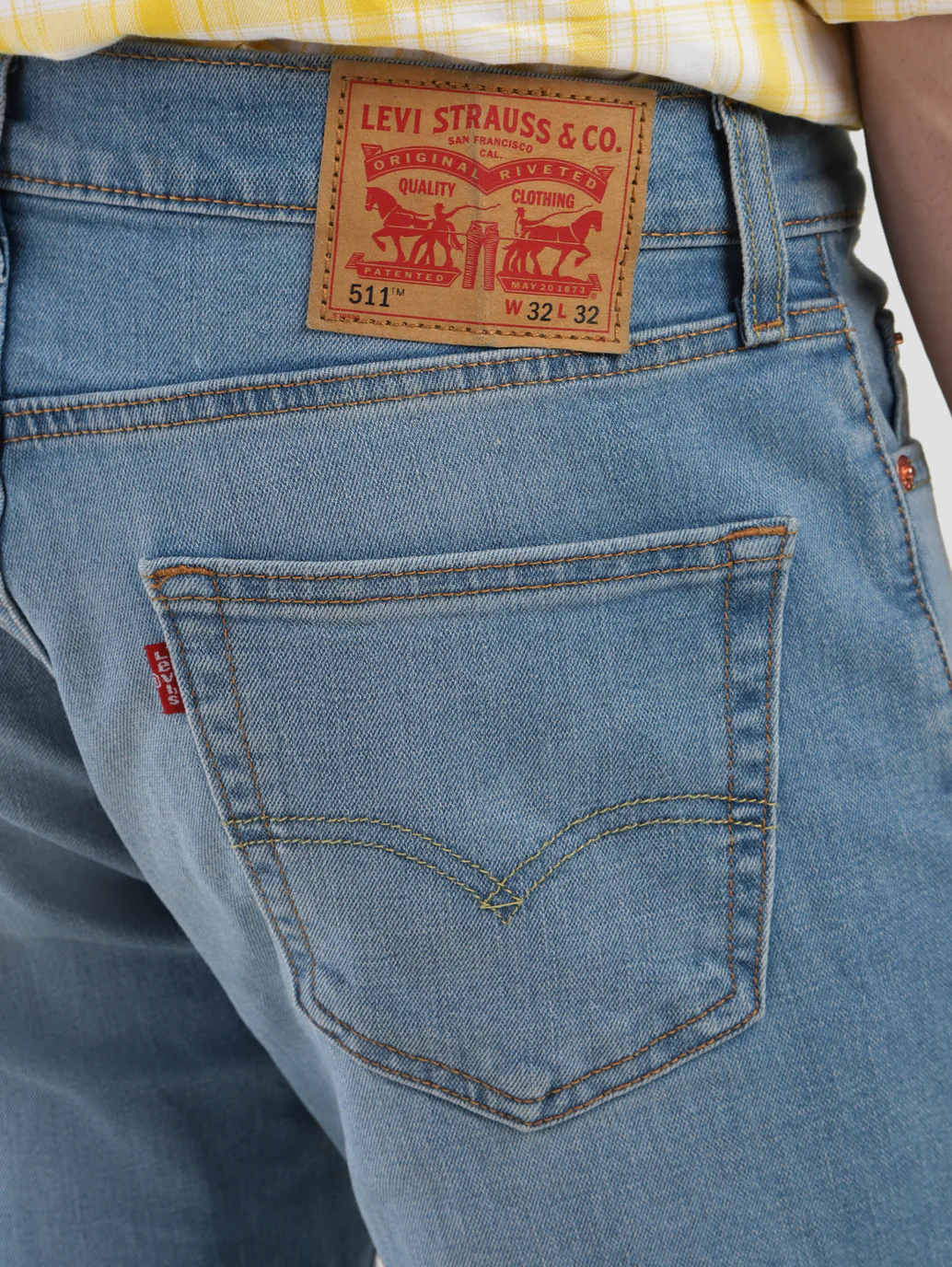 Men's 511 Blue Slim Fit Mid Rise Jeans - Image 10