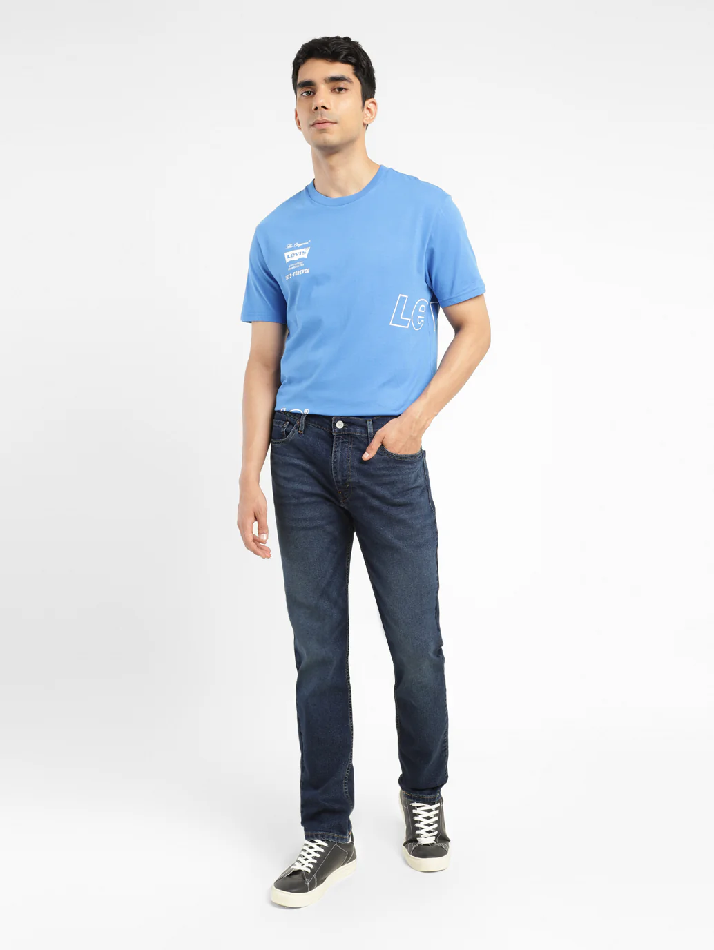 Men's 511 Blue Slim Fit Mid Rise Jeans - Image 7