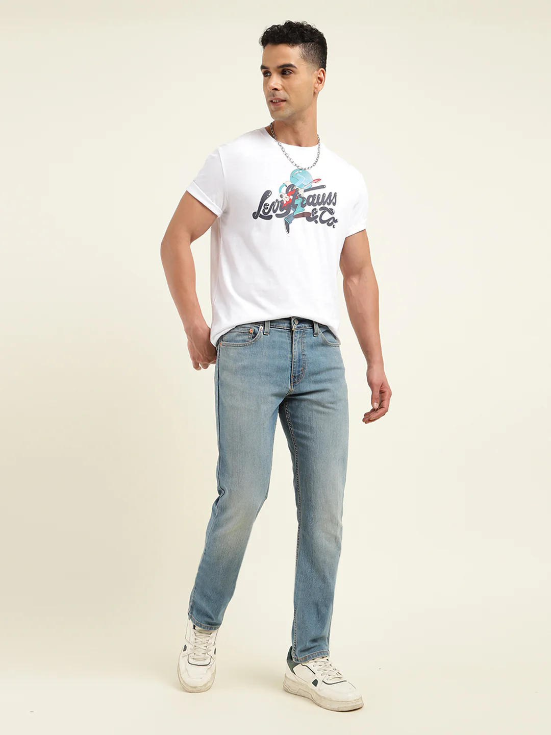 Men's 511 Blue Slim Fit Mid Rise Jeans - Image 6