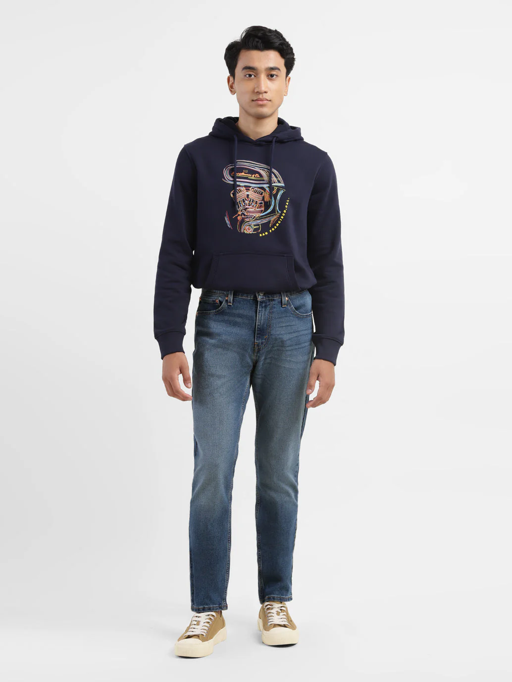 Men's 511 Blue Slim Fit Mid Rise Jeans - Image 2