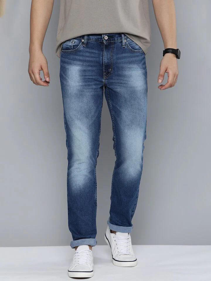 Men's 511 Blue Slim Fit Mid Rise Jeans - Image 2