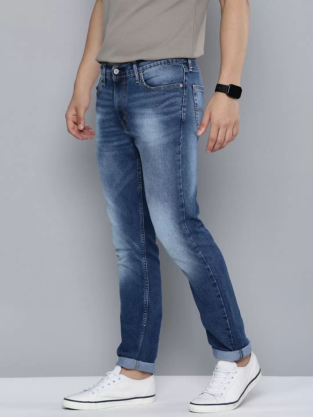 Men's 511 Blue Slim Fit Mid Rise Jeans - Image 3