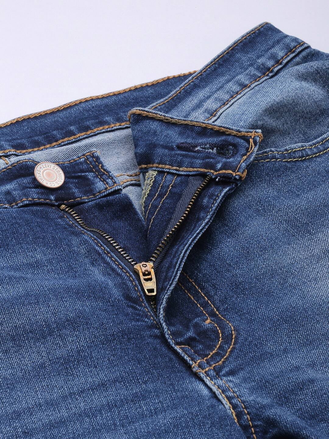 Men's 511 Blue Slim Fit Mid Rise Jeans - Image 6