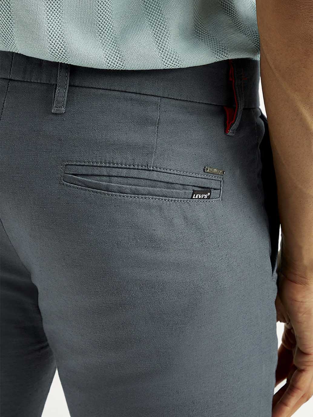 Men's Redloop 511 Blue Slim Fit Mid Rise Linen Chinos - Image 5