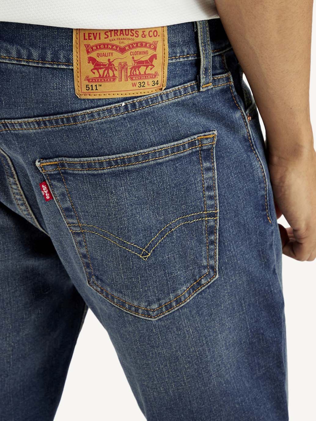 Men's 511 Blue Slim Fit Mid Rise Jeans - Image 5