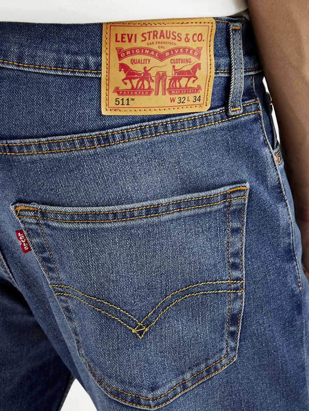 Men's 511 Blue Slim Fit Mid Rise Jeans - Image 5