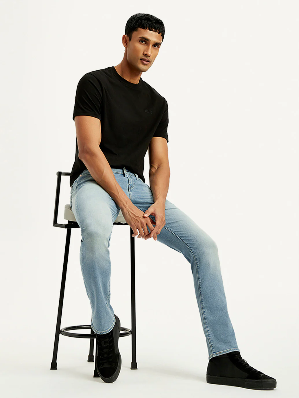 Men's 511 Blue Slim Fit Mid Rise Linen Jeans