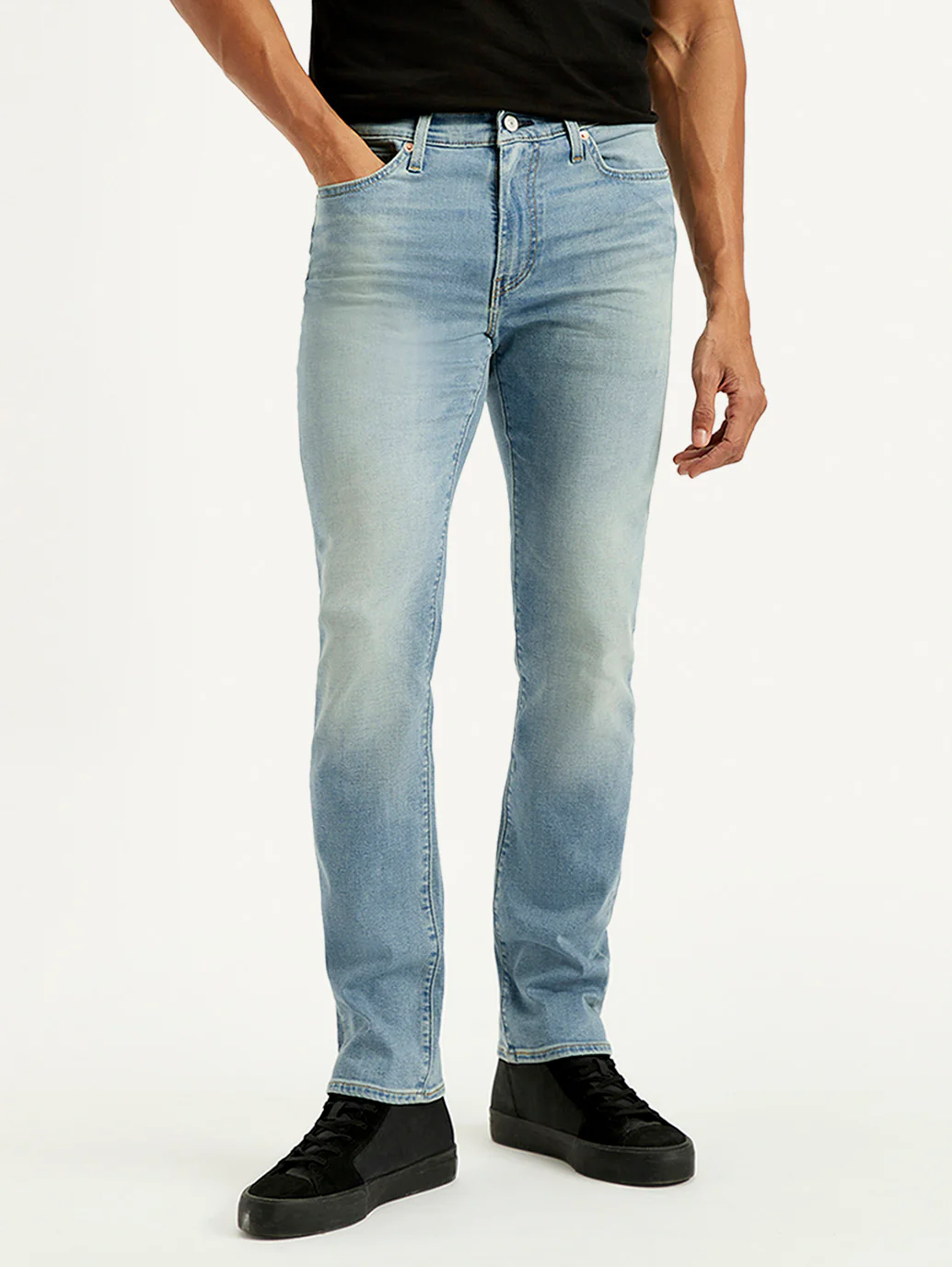 Men's 511 Blue Slim Fit Mid Rise Linen Jeans - Image 6