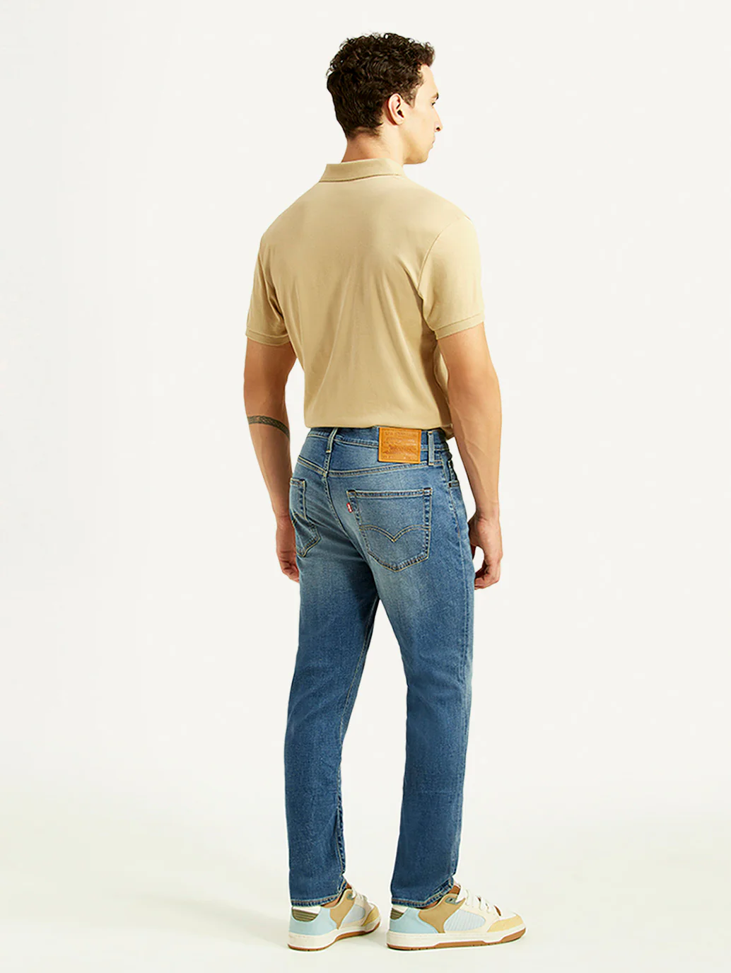 Men's 511 Blue Slim Fit Mid Rise Linen Jeans - Image 3
