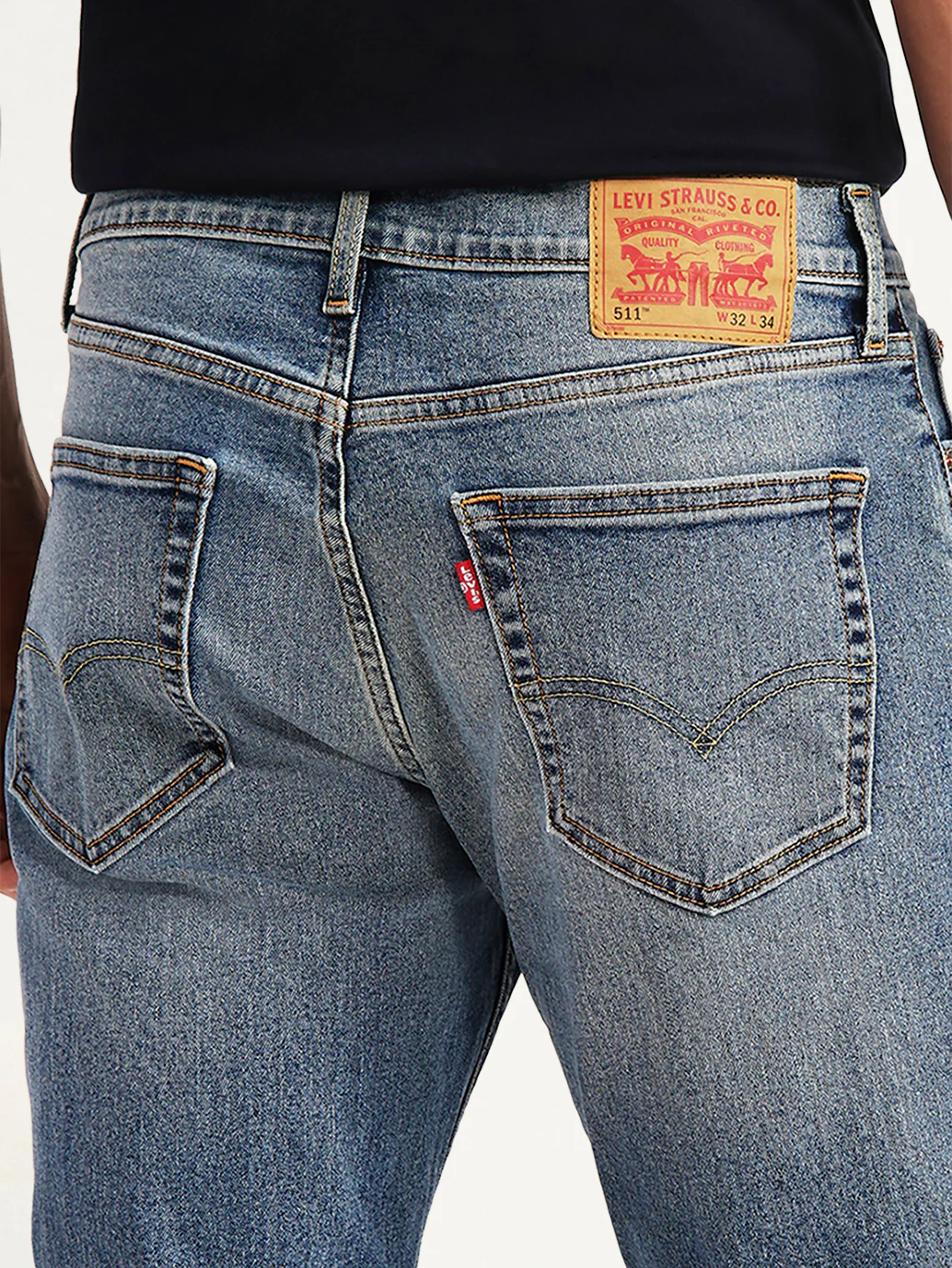 Men's 511 Blue Slim Fit Mid Rise Kooltex Jeans - Image 5
