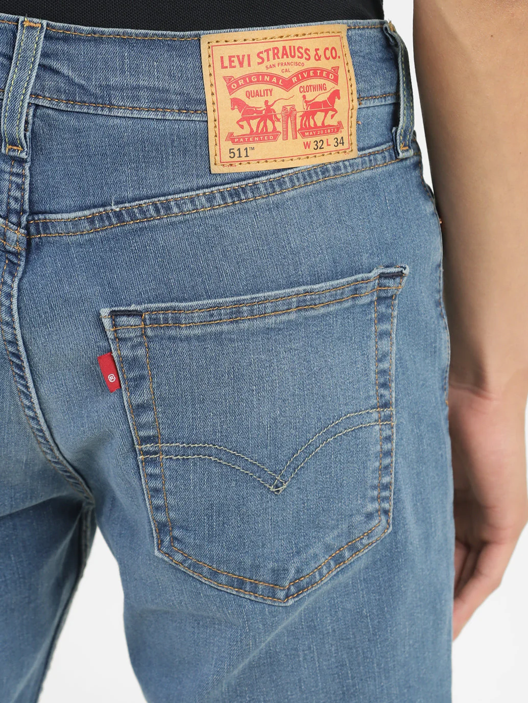 Men's 511 Blue Slim Fit Mid Rise Jeans - Image 8