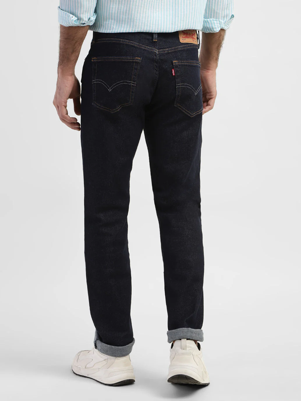 Men's 511 Navy Blue Slim Fit Mid Rise Jeans - Image 3