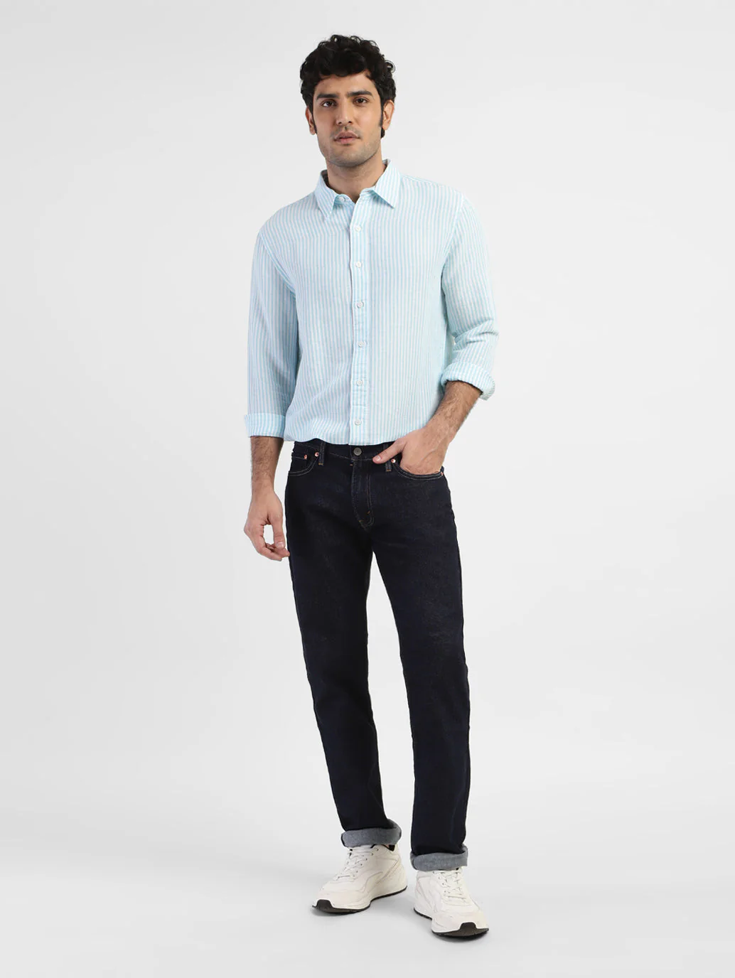 Men's 511 Navy Blue Slim Fit Mid Rise Jeans - Image 6