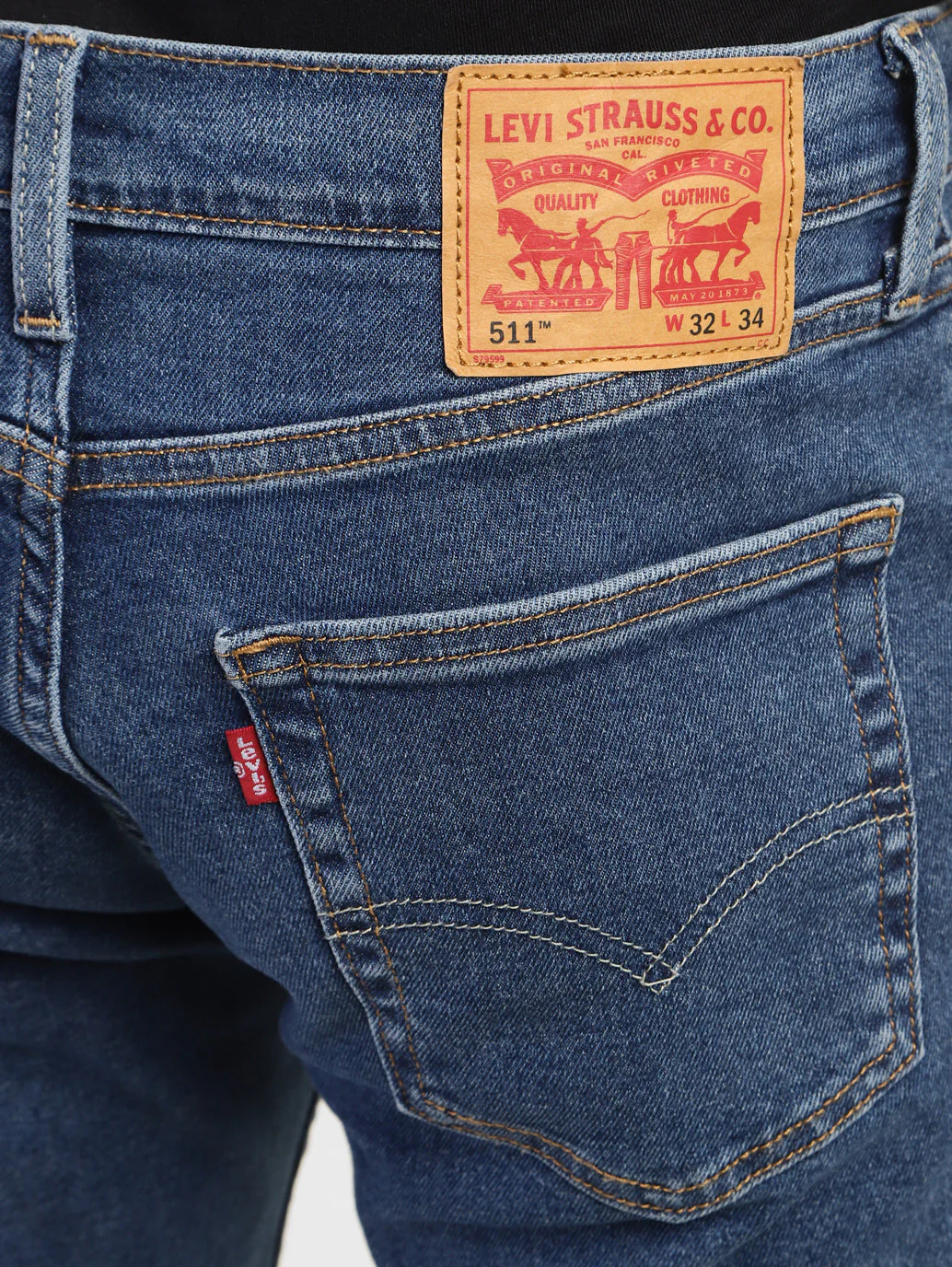 Men's 511 Blue Slim Fit Mid Rise Jeans - Image 8