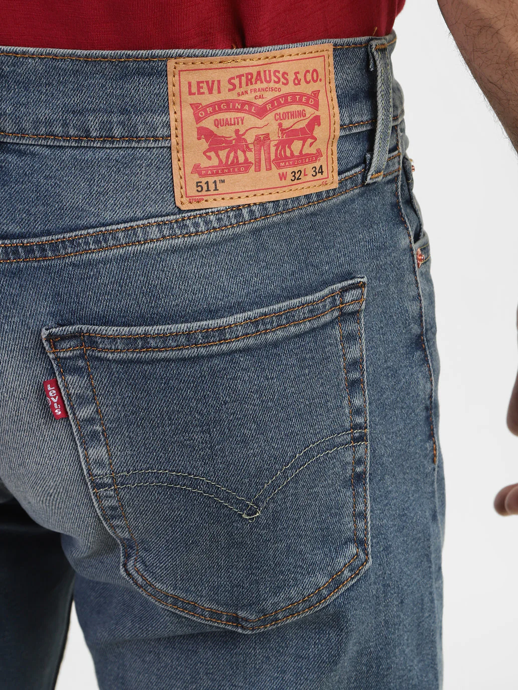 Men's 511 Blue Slim Fit Mid Rise Jeans - Image 8