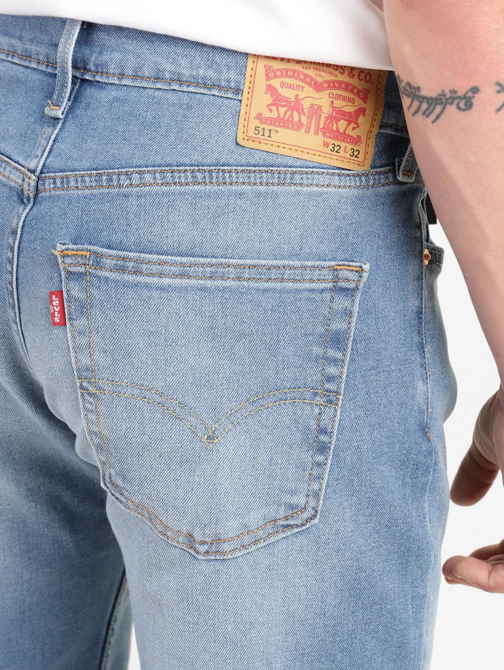 Men's 511 Blue Slim Fit Mid Rise Jeans - Image 7