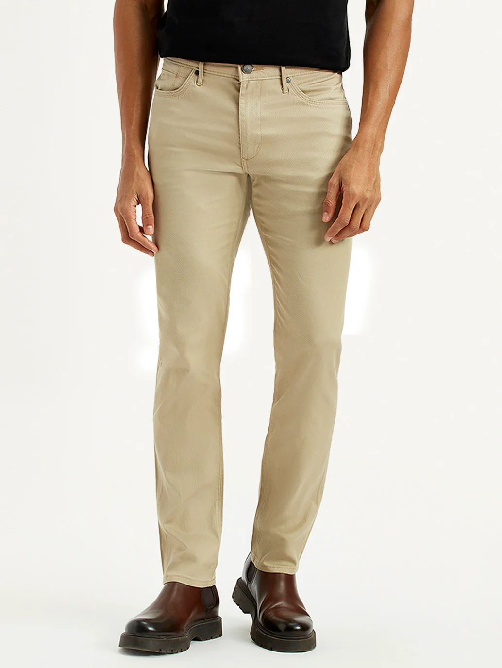 Men's Redloop 511 Beige Slim Fit Mid Rise Chinos - Image 2