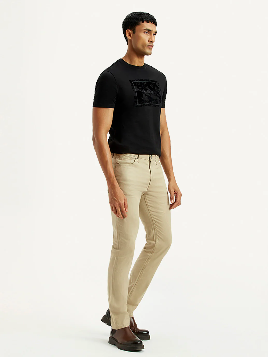 Men's Redloop 511 Beige Slim Fit Mid Rise Chinos - Image 5