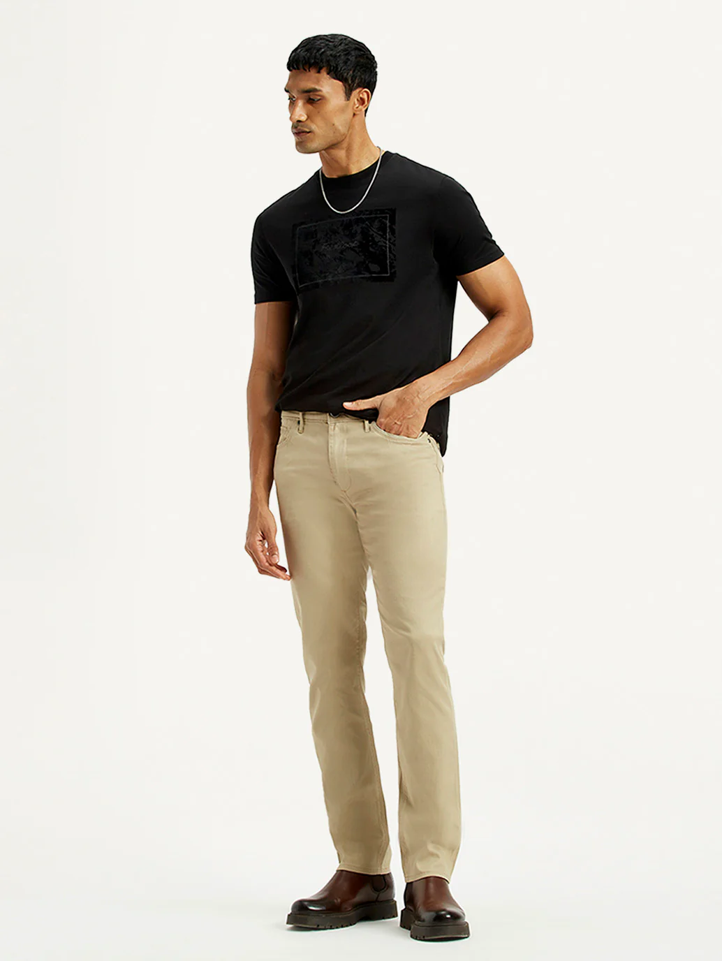 Men's Redloop 511 Beige Slim Fit Mid Rise Chinos - Image 6