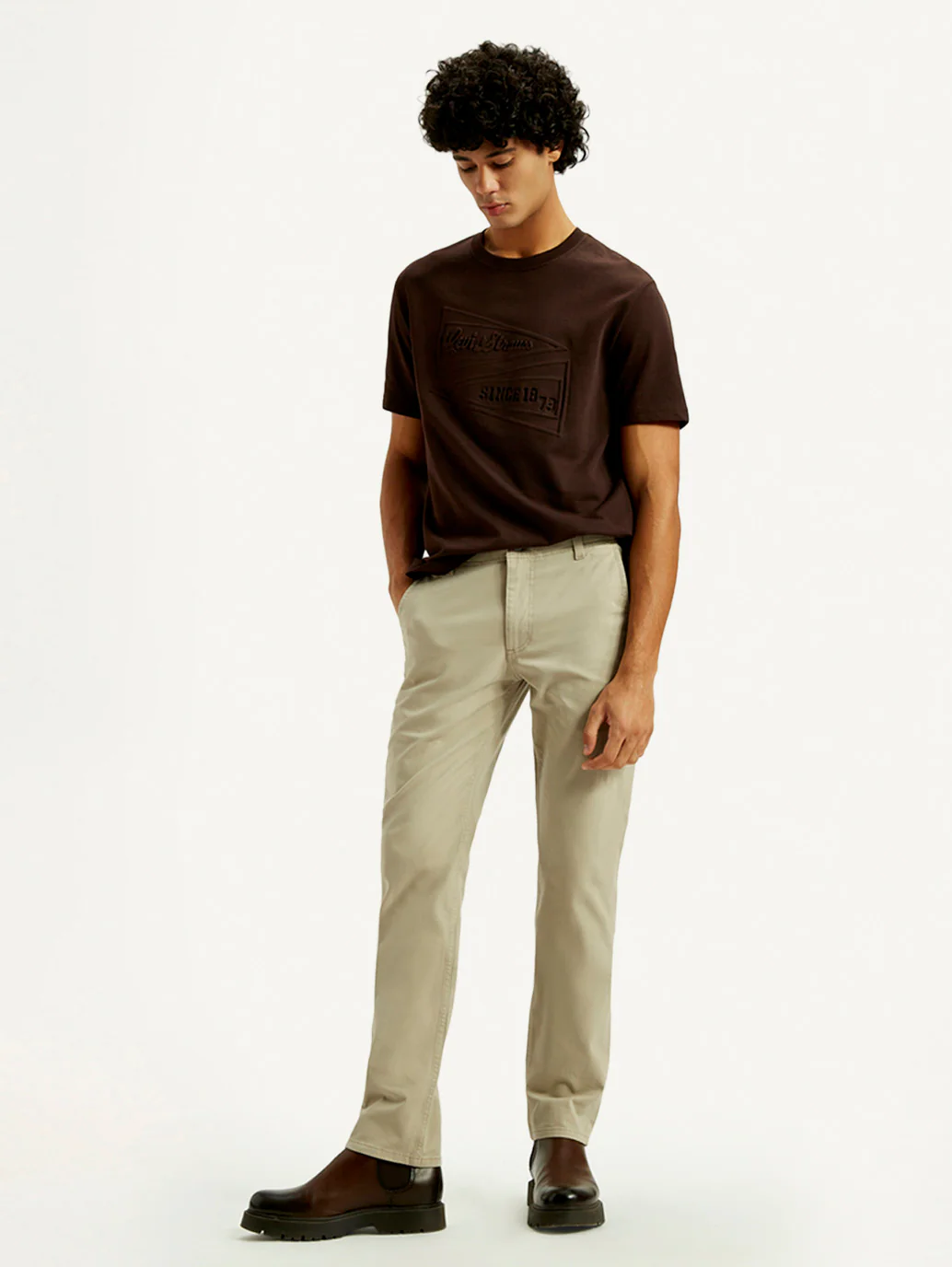 Men's 511 Beige Slim Fit Mid Rise Chinos - Image 7