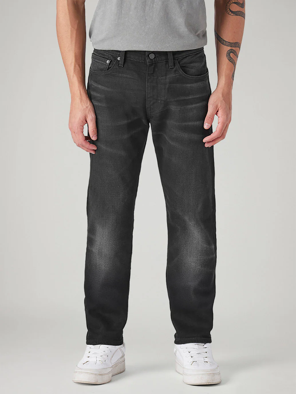 Men's 511 Charcoal Grey Slim Fit Mid Rise Selvedge Jeans - Image 3