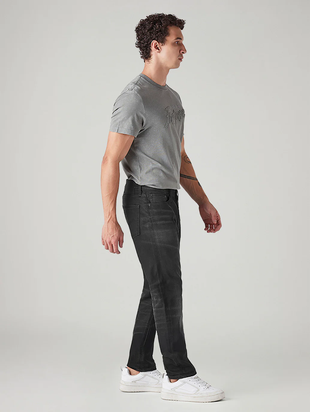 Men's 511 Charcoal Grey Slim Fit Mid Rise Selvedge Jeans - Image 6