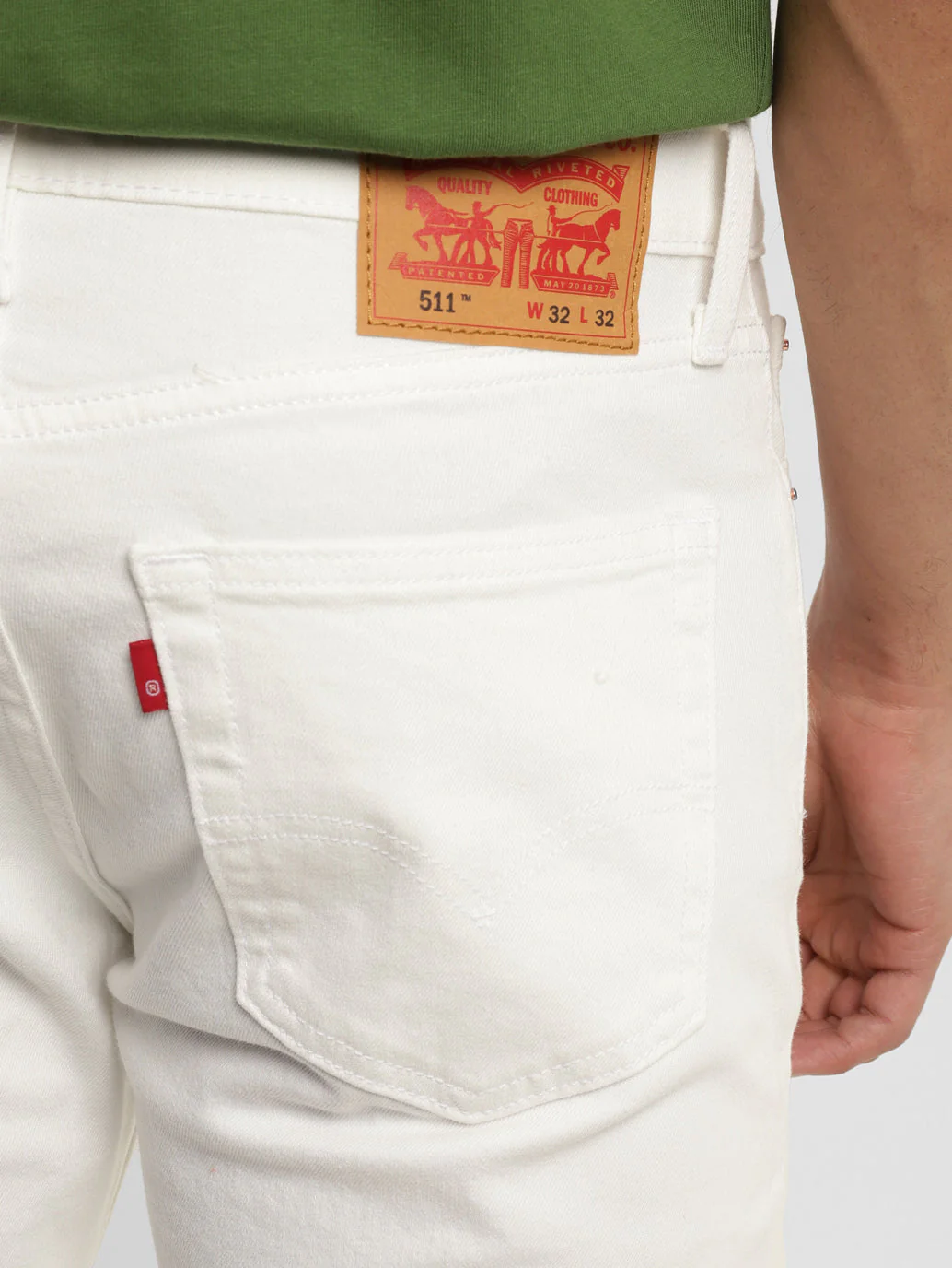 Men's 511 White Slim Fit Mid Rise Jeans - Image 6