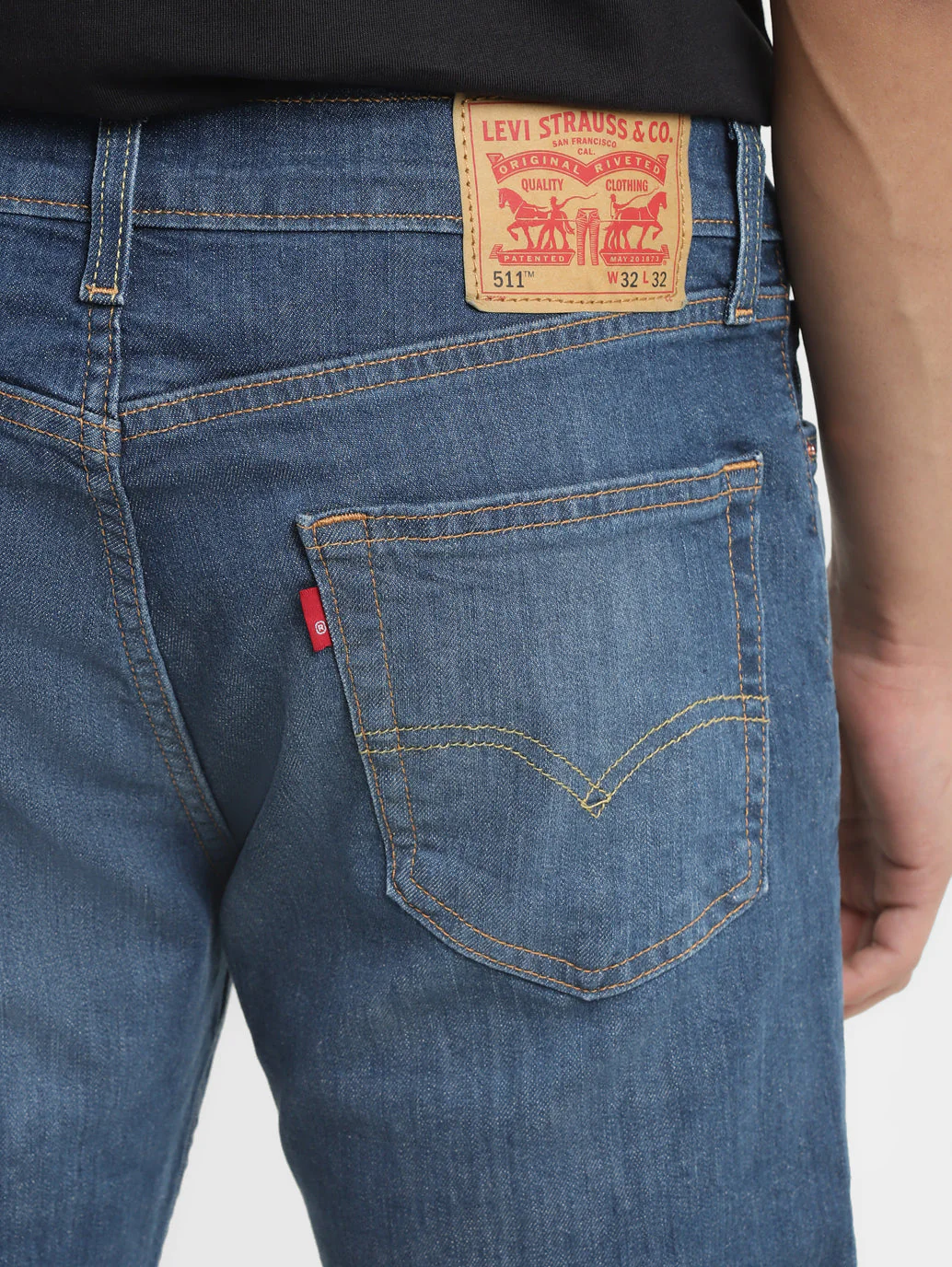 Men's 511 Blue Slim Fit Mid Rise Jeans - Image 6