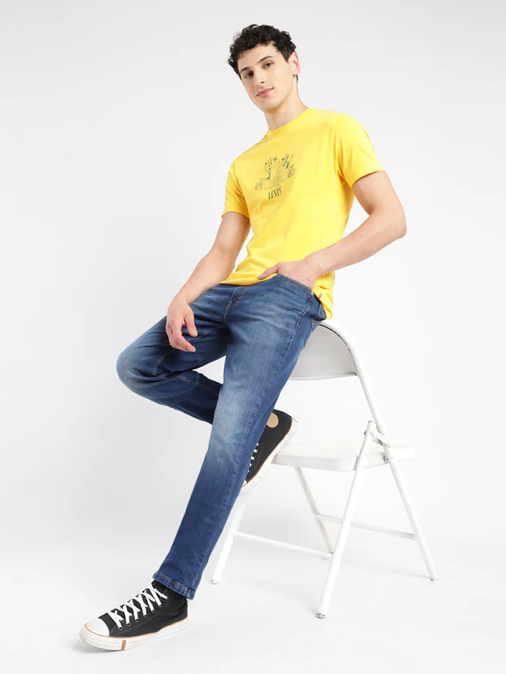 Men's 511 Blue Slim Fit Mid Rise Jeans - Image 8