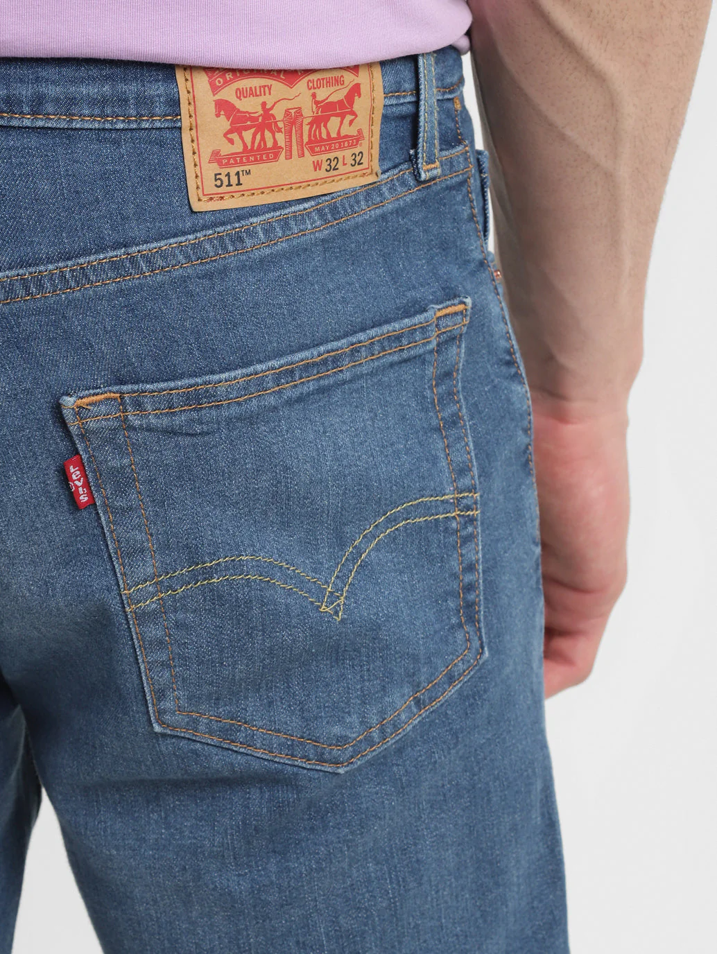 Men's 511 Blue Slim Fit Mid Rise Jeans - Image 6
