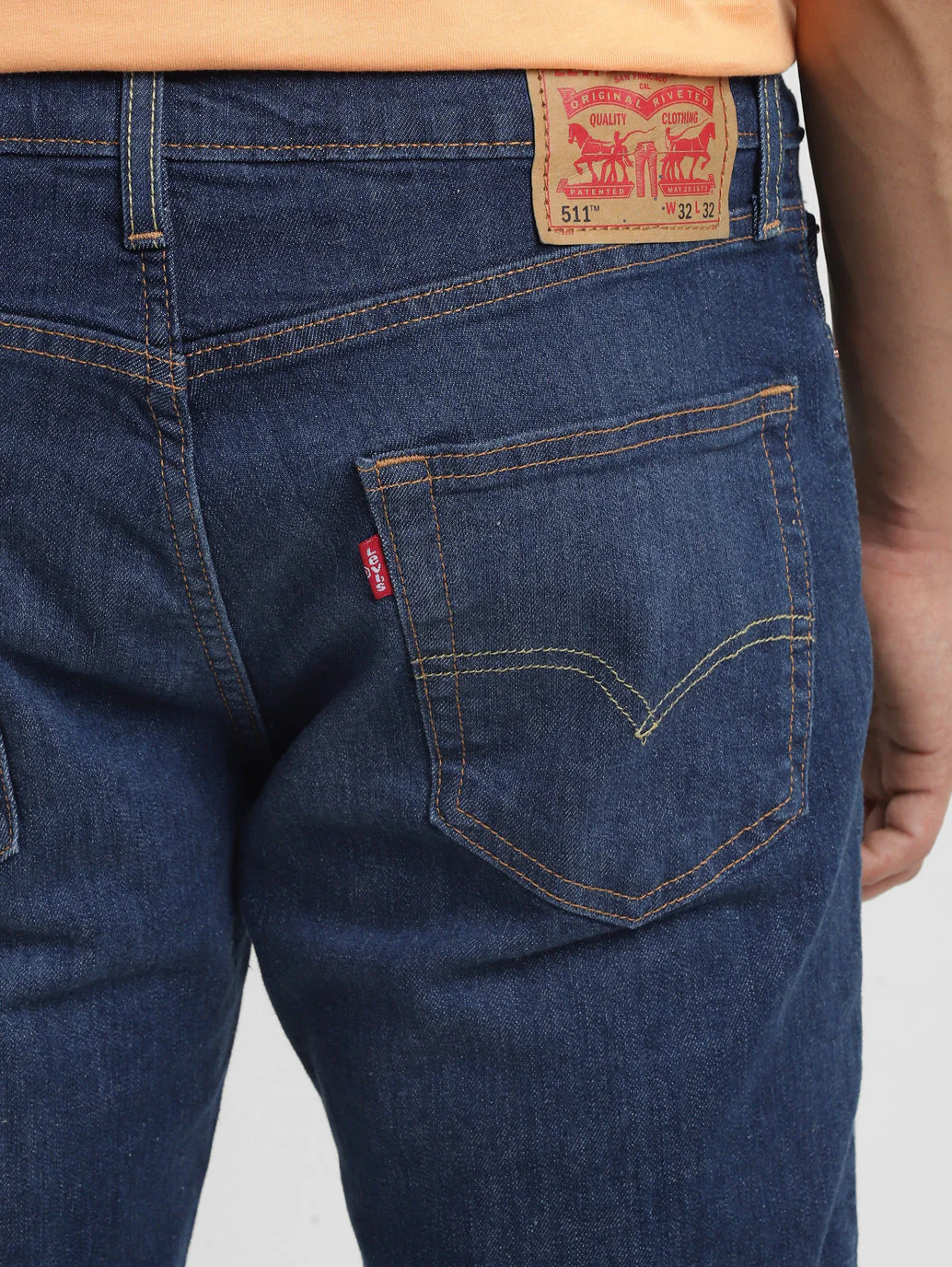 Men's 511 Dark Blue Slim Fit Mid Rise Jeans - Image 6