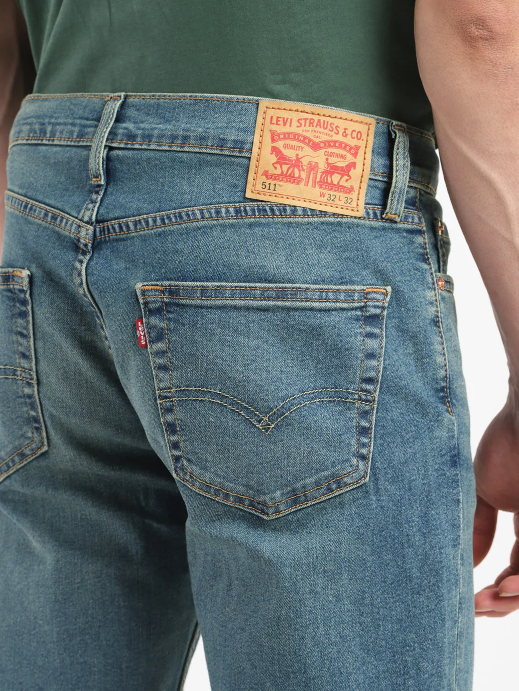 Men's 511 Blue Slim Fit Mid Rise Jeans - Image 7