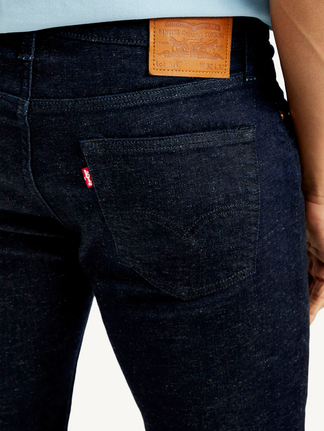 Men's 511 Dark Blue Slim Fit Mid Rise Linen Jeans - Image 5