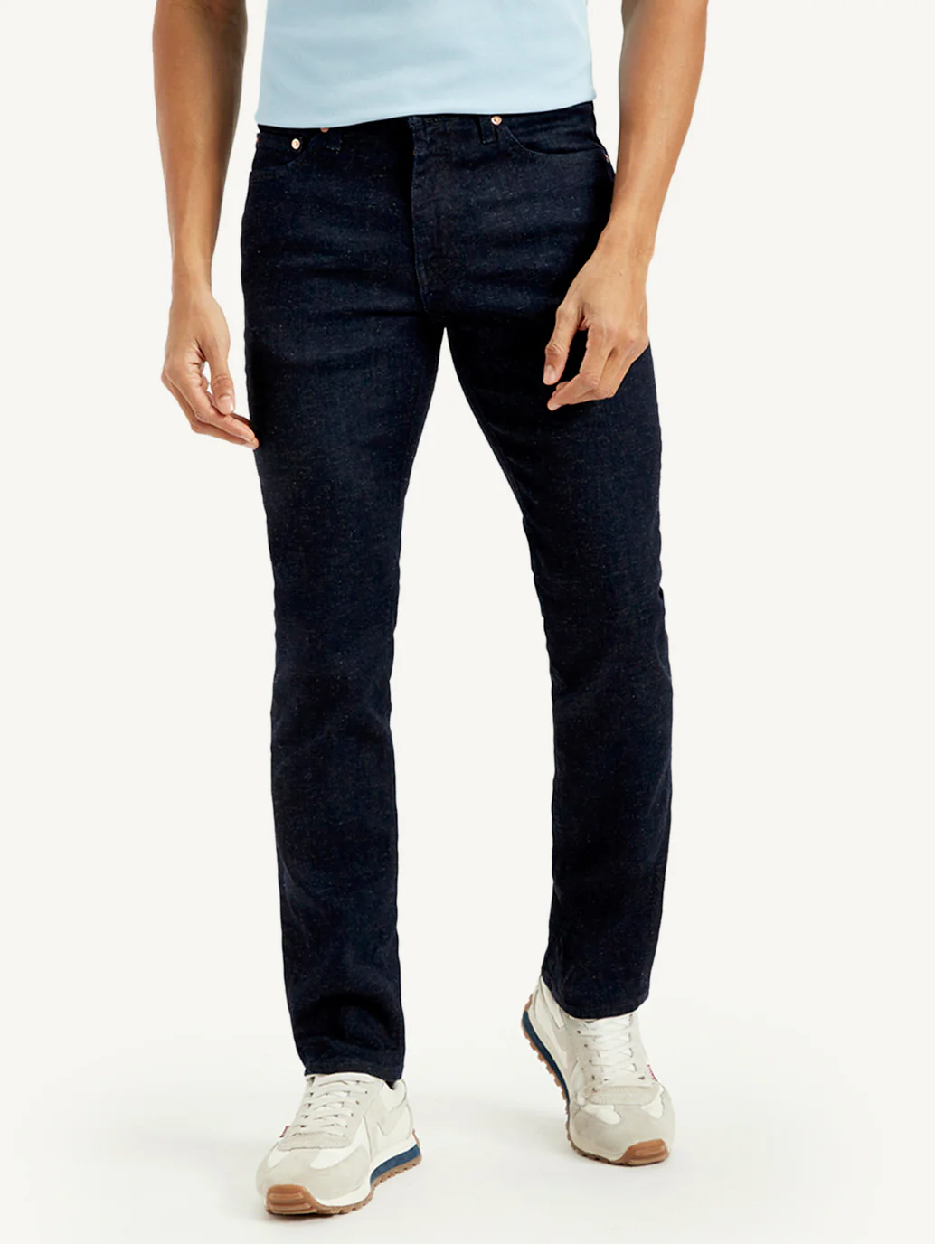 Men's 511 Dark Blue Slim Fit Mid Rise Linen Jeans - Image 6